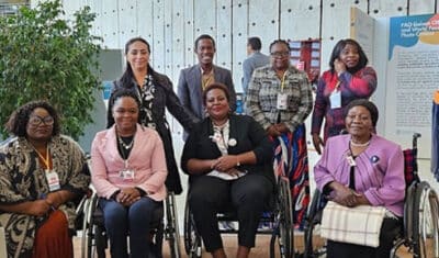 A group of women with disabilities from Malawi with the country rapporteur and CEDAW Committee Member Ms. Maya Morsy.