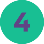 Number 4 in color purple over a green background